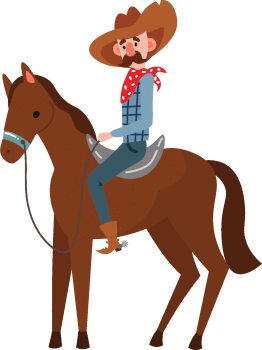 Cowboy on horse 262x350 300dpi RGB